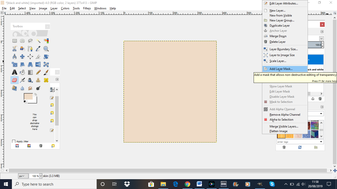 Using Gimp black and white photos to colour Jane Seymour