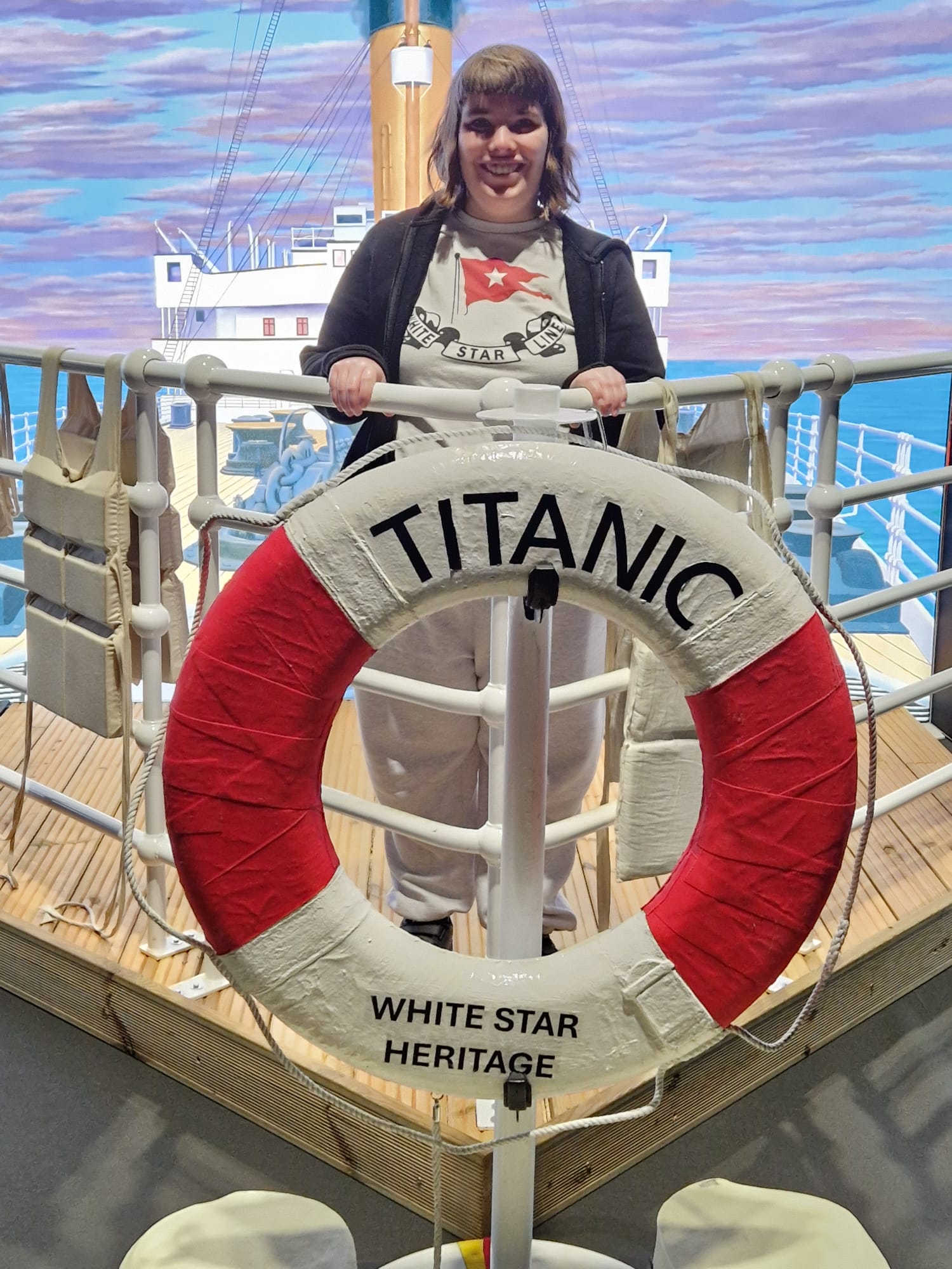 Sarah Boxwell at Titanic exhibition